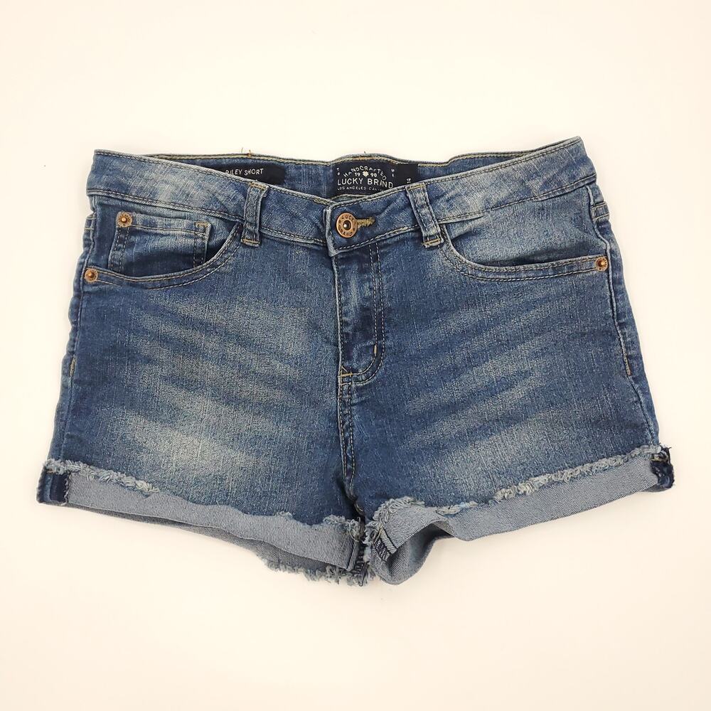 Lucky Brand Riley Shorts Cuffed Stretch Denim 14 Youth